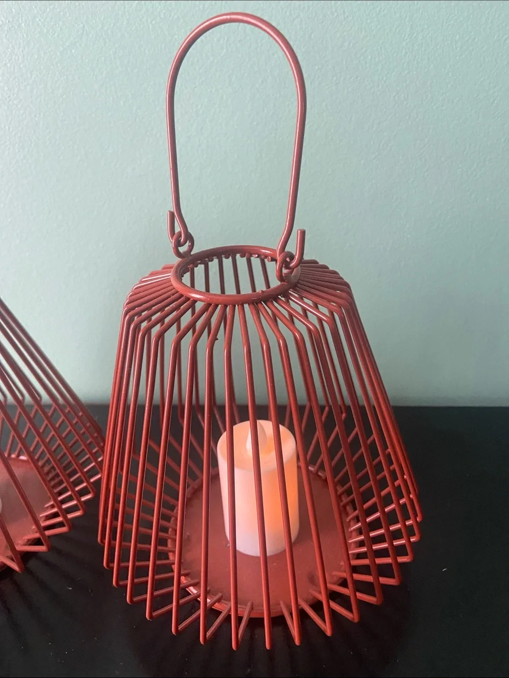 Brown Metal Wire Lanterns - Set of 2